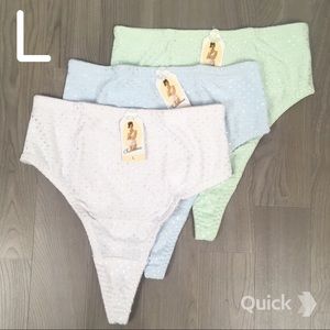 L, 3-pk Control Shaper Girdle Thongs